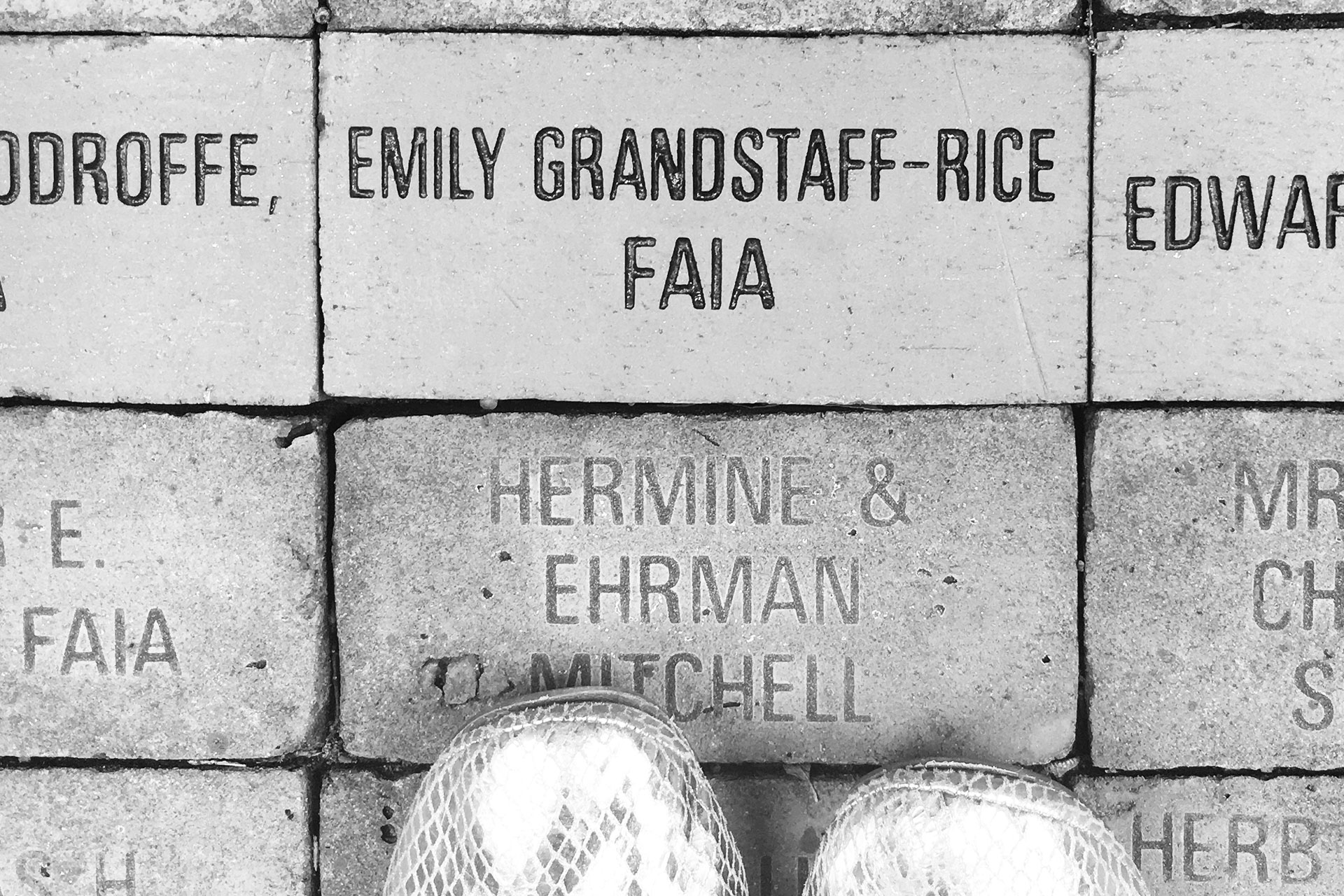 Brick that says Emily Grandstaff-Rice, FAIA